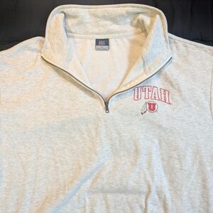 MV Sport Gray Zip Up Sweater with Red Utah Logo